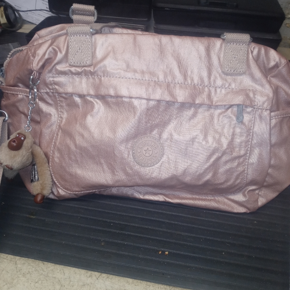 Kipling rose gold metallic bag